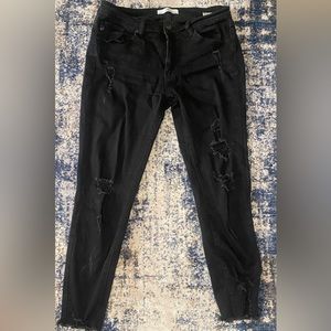 Kancan Black Skinny Jeans With Rips Size 11/29